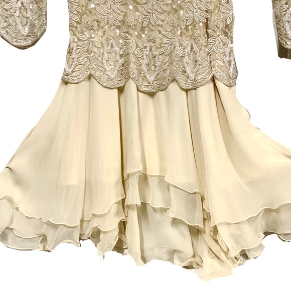 COPY - Vintage Lace & Sequin Evening Gown (2 piece) Size Small - Picture 5 of 16